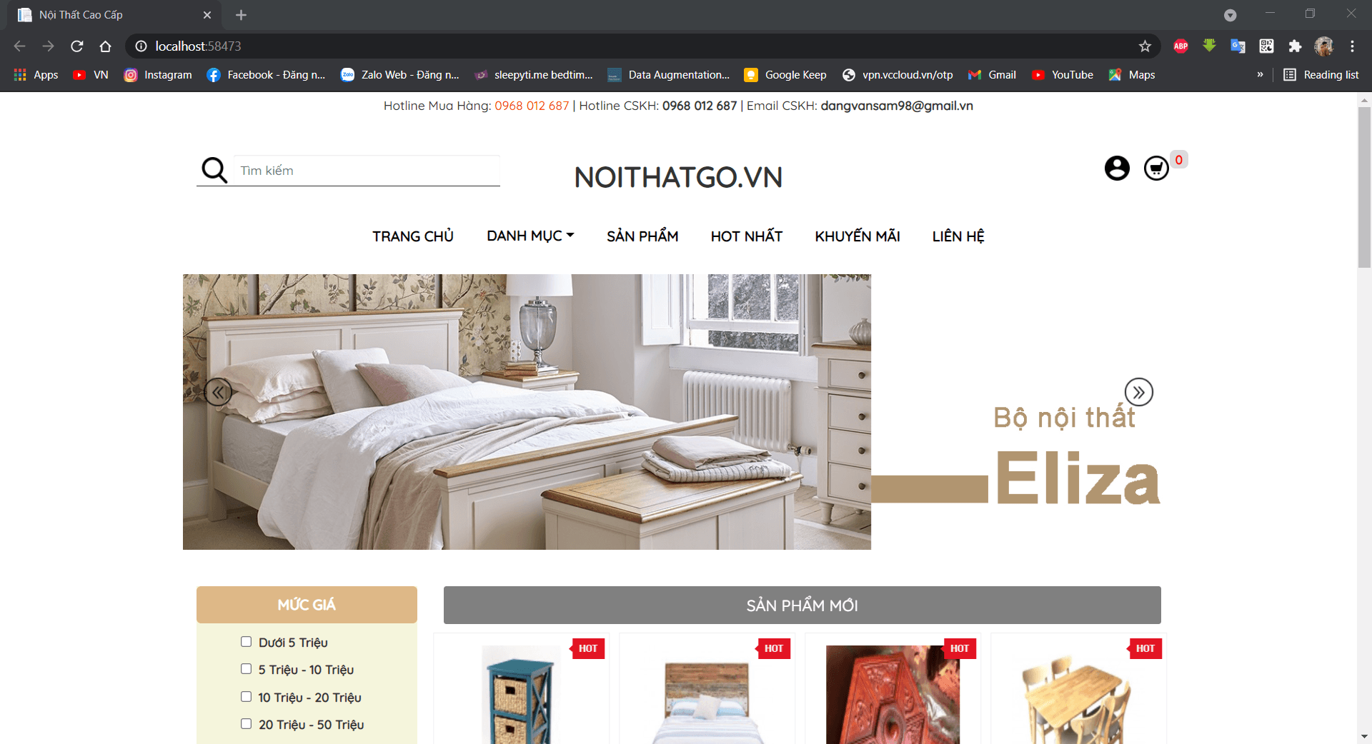 MH003 - Website bán nội thất ASP.NET MVC + SqlServer - Có báo cáo